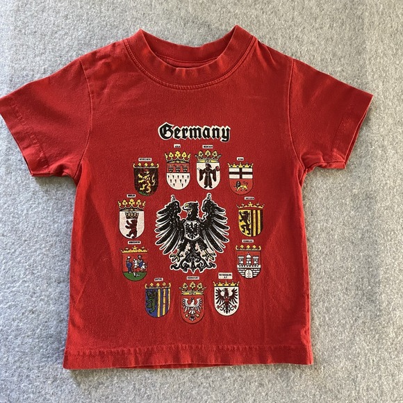 Germany Shirt 12–18M Red Promodoro Crest Eagle Graphic EU 92 Travel‎ Toddler - Picture 2 of 11
